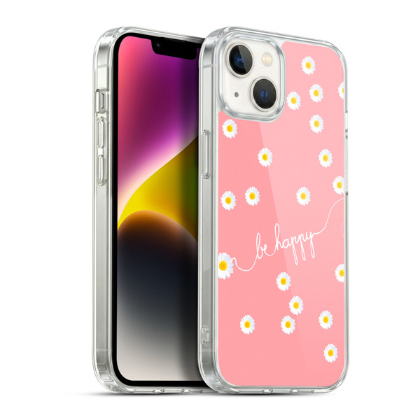 Monika Strigel Happy Daisy Coral Soft Gel Case for Apple iPhone 14 Plus & MagSafe