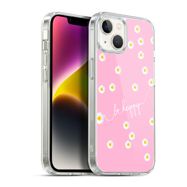 Monika Strigel Happy Daisy Pink Soft Gel Case for Apple iPhone 14 Plus & MagSafe