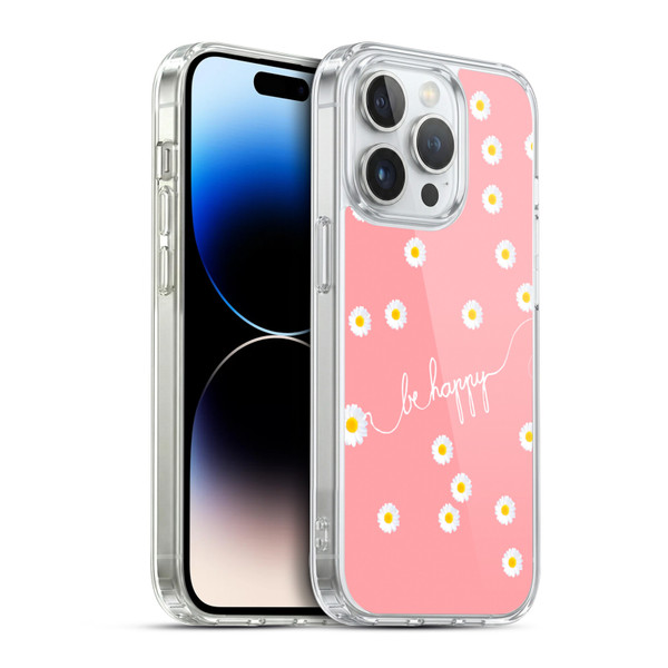 Monika Strigel Happy Daisy Coral Soft Gel Case for Apple iPhone 14 Pro & MagSafe