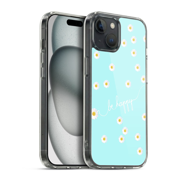 Monika Strigel Happy Daisy Aqua Soft Gel Case for Apple iPhone 15 Plus & MagSafe