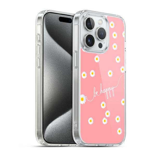 Monika Strigel Happy Daisy Coral Soft Gel Case for Apple iPhone 15 Pro & MagSafe