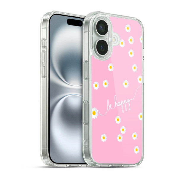 Monika Strigel Happy Daisy Pink Soft Gel Case for Apple iPhone 16 & MagSafe