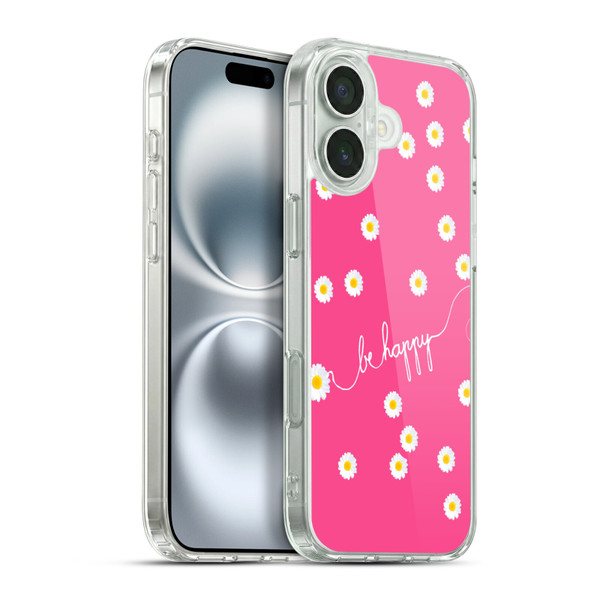 Monika Strigel Happy Daisy Hotpink Soft Gel Case for Apple iPhone 16 Plus & MagSafe