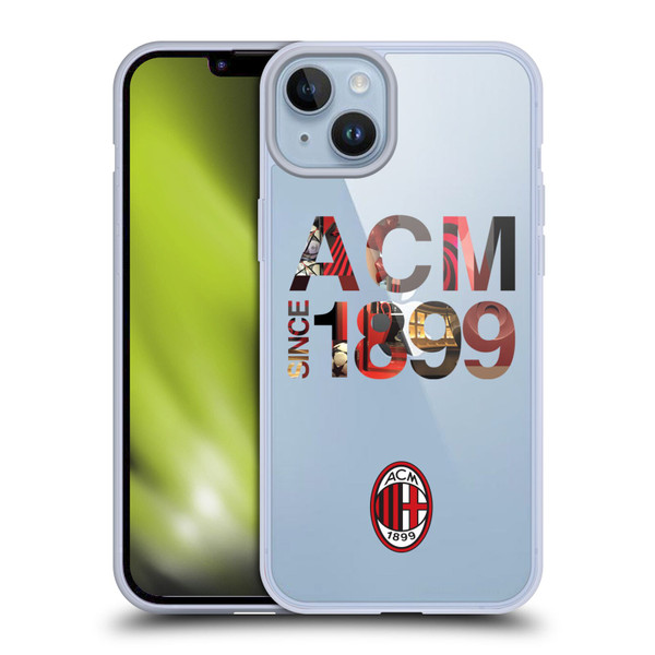 AC Milan Adults 1899 Soft Gel Case for Apple iPhone 14 Plus & MagSafe