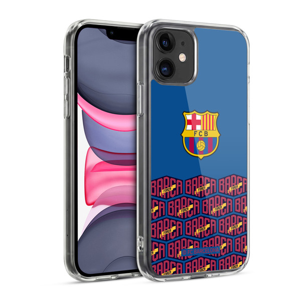 FC Barcelona Forca Barca Logo And Pattern Soft Gel Case for Apple iPhone 11