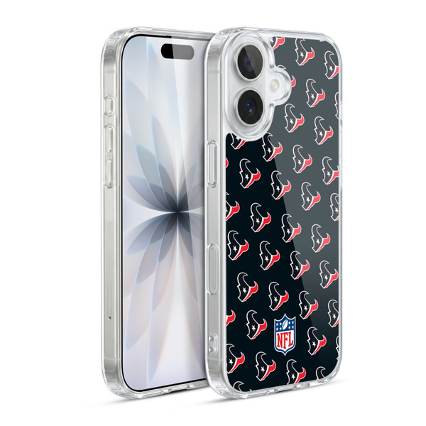 NFL Houston Texans Artwork Patterns Soft Gel Case for Apple iPhone 17