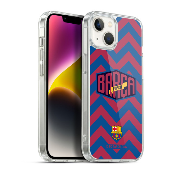 FC Barcelona Forca Barca Zigzag Soft Gel Case for Apple iPhone 14 Plus & MagSafe