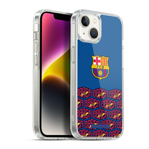 FC Barcelona Forca Barca Logo And Pattern Soft Gel Case for Apple iPhone 14 Plus & MagSafe
