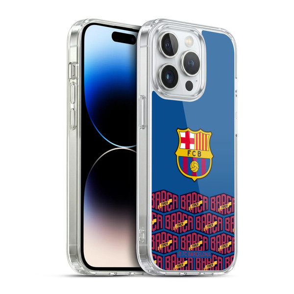 FC Barcelona Forca Barca Logo And Pattern Soft Gel Case for Apple iPhone 14 Pro & MagSafe