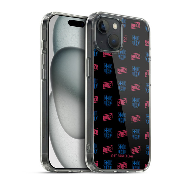 FC Barcelona Forca Barca Pattern Soft Gel Case for Apple iPhone 15 Plus & MagSafe