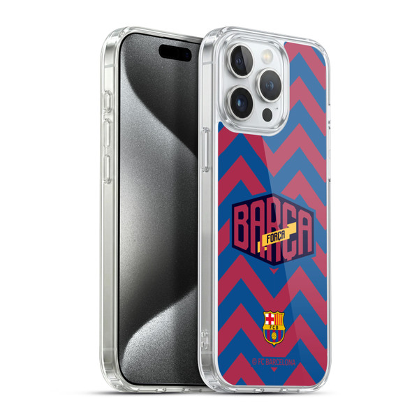 FC Barcelona Forca Barca Zigzag Soft Gel Case for Apple iPhone 15 Pro Max & MagSafe