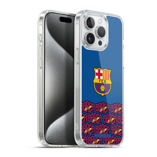 FC Barcelona Forca Barca Logo And Pattern Soft Gel Case for Apple iPhone 15 Pro Max & MagSafe