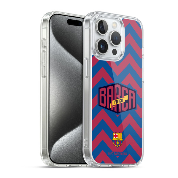 FC Barcelona Forca Barca Zigzag Soft Gel Case for Apple iPhone 15 Pro & MagSafe