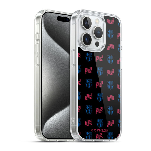 FC Barcelona Forca Barca Pattern Soft Gel Case for Apple iPhone 15 Pro & MagSafe