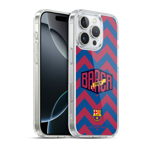 FC Barcelona Forca Barca Zigzag Soft Gel Case for Apple iPhone 16 Pro & MagSafe