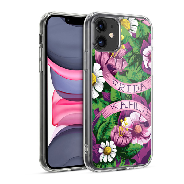 Frida Kahlo Purple Florals Lace Soft Gel Case for Apple iPhone 11
