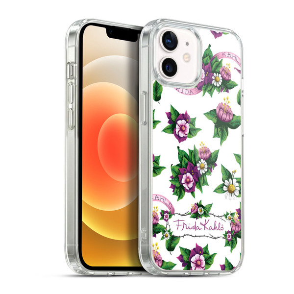 Frida Kahlo Purple Florals Pattern Soft Gel Case for Apple iPhone 12 / iPhone 12 Pro & MagSafe