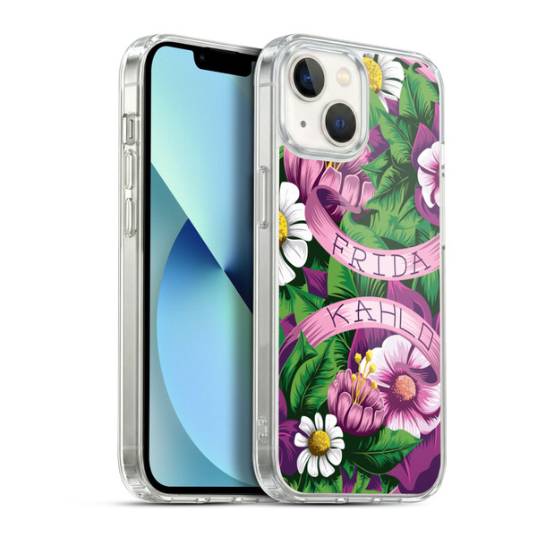 Frida Kahlo Purple Florals Lace Soft Gel Case for Apple iPhone 13