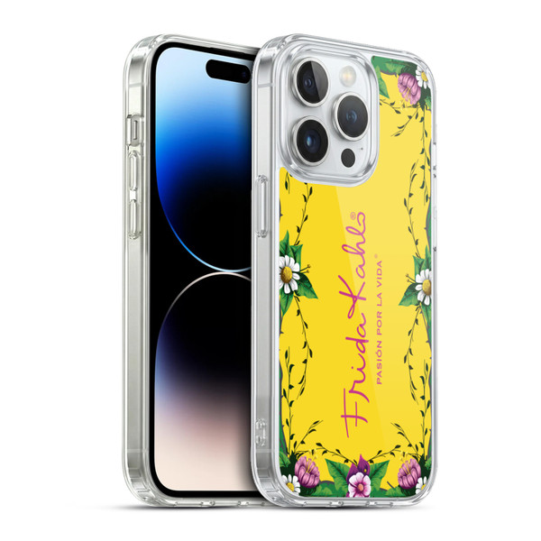 Frida Kahlo Purple Florals Frame Soft Gel Case for Apple iPhone 13 Pro & MagSafe