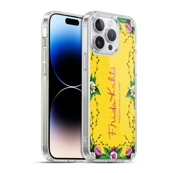 Frida Kahlo Purple Florals Frame Soft Gel Case for Apple iPhone 14 Pro Max & MagSafe