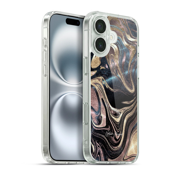Nature Magick Luxe Gold Marble Metallic Copper Soft Gel Case for Apple iPhone 16 Plus & MagSafe