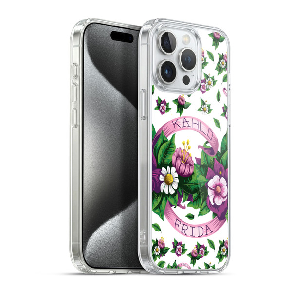 Frida Kahlo Purple Florals Ribbon Soft Gel Case for Apple iPhone 15 Pro Max & MagSafe