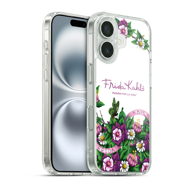 Frida Kahlo Purple Florals Bunch Soft Gel Case for Apple iPhone 16 & MagSafe