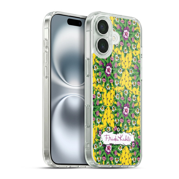 Frida Kahlo Purple Florals Mandala Soft Gel Case for Apple iPhone 16 Plus & MagSafe