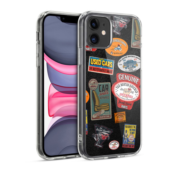 Busted Knuckle Garage Graphics Patches Soft Gel Case for Apple iPhone 11