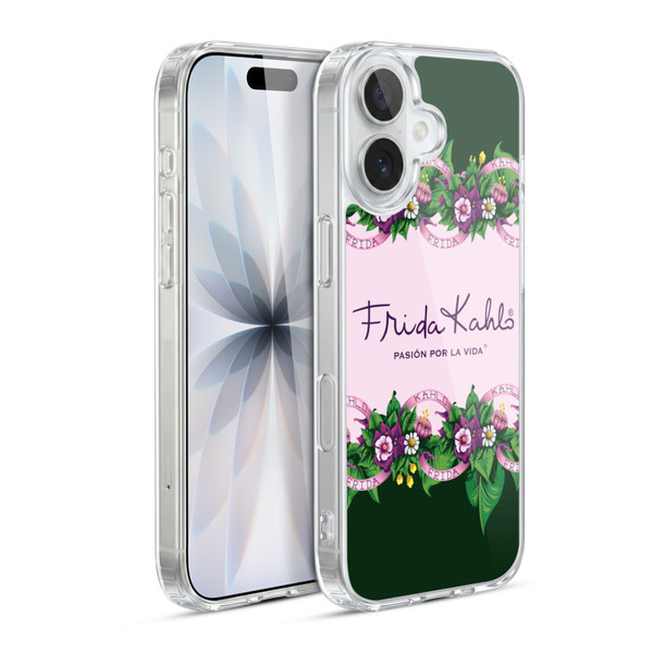 Frida Kahlo Purple Florals Border Soft Gel Case for Apple iPhone 17