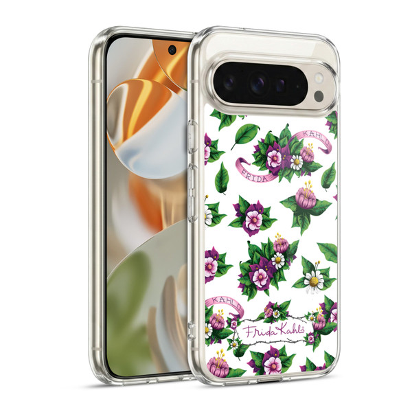 Frida Kahlo Purple Florals Pattern Soft Gel Case for Google Pixel 9 / Pixel 9 Pro