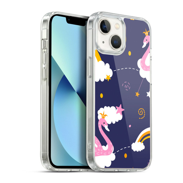 Haroulita Forest Flamingo Night Soft Gel Case for Apple iPhone 13