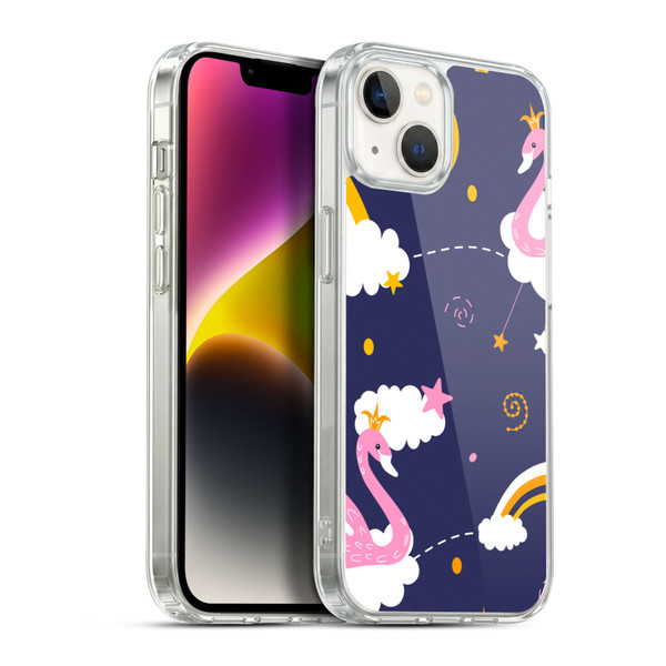Haroulita Forest Flamingo Night Soft Gel Case for Apple iPhone 14 Plus & MagSafe