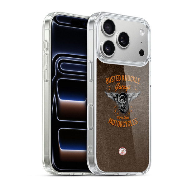 Busted Knuckle Garage Graphics Motorcycles Soft Gel Case for Apple iPhone 17 Pro