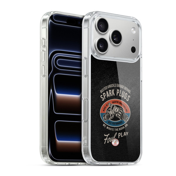Busted Knuckle Garage Graphics Spark Plugs Soft Gel Case for Apple iPhone 17 Pro