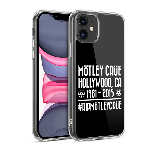 Motley Crue Tours #RIPMotleyCrue Soft Gel Case for Apple iPhone 11