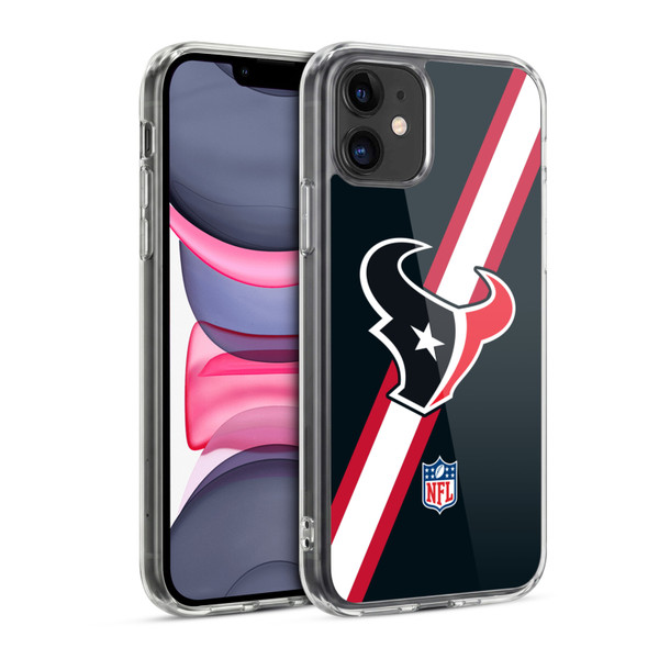 NFL Houston Texans Logo Stripes Soft Gel Case for Apple iPhone 11