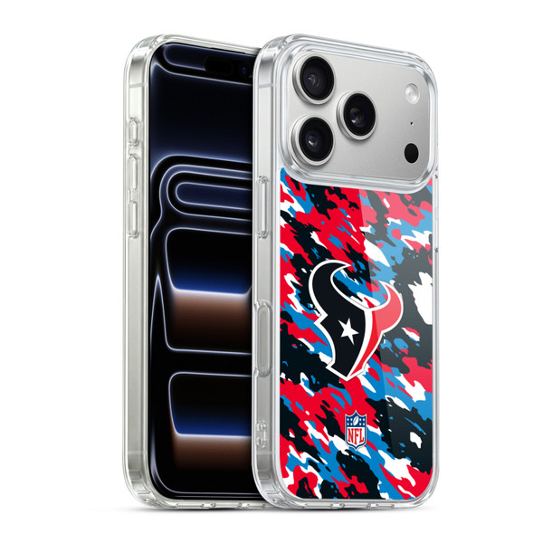 NFL Houston Texans Logo Camou Soft Gel Case for Apple iPhone 17 Pro