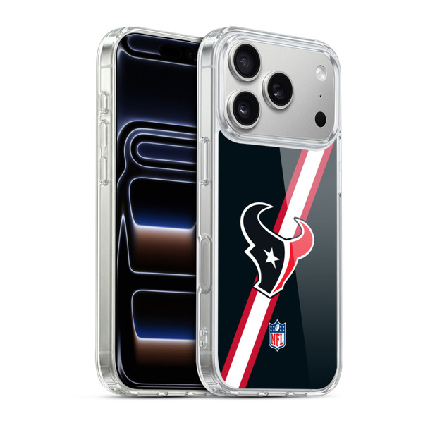 NFL Houston Texans Logo Stripes Soft Gel Case for Apple iPhone 17 Pro