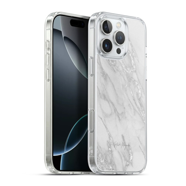 Nature Magick Marble Metallics Silver Soft Gel Case for Apple iPhone 16 Pro Max & MagSafe