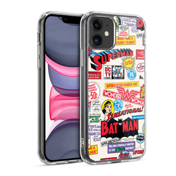 Justice League DC Comics 90th Anniversary Logo Pattern Soft Gel Case for Apple iPhone 11
