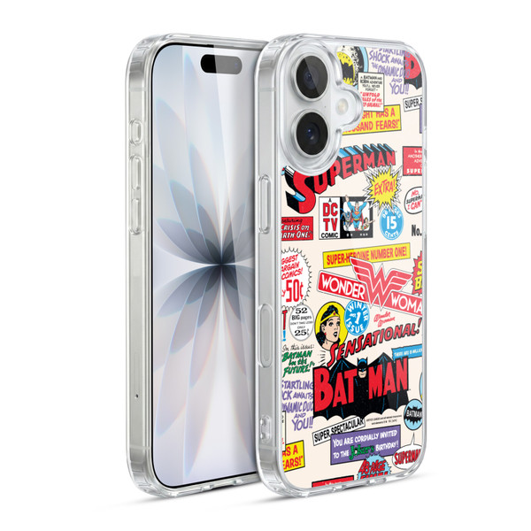 Justice League DC Comics 90th Anniversary Logo Pattern Soft Gel Case for Apple iPhone 17