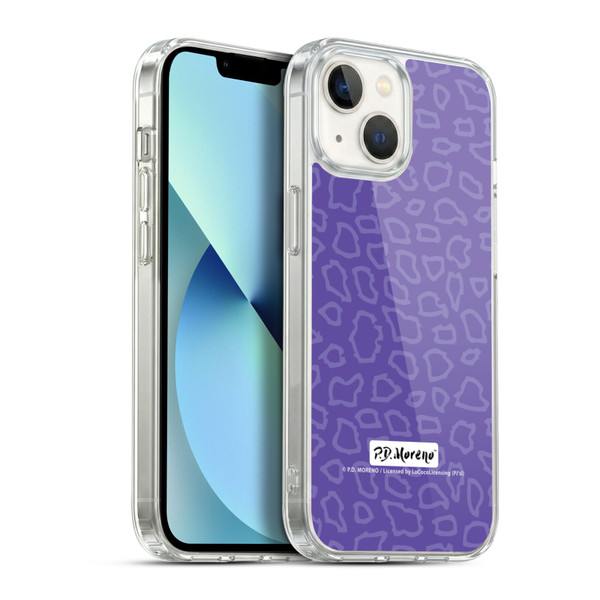 P.D. Moreno Patterns Purple Leopard Soft Gel Case for Apple iPhone 13