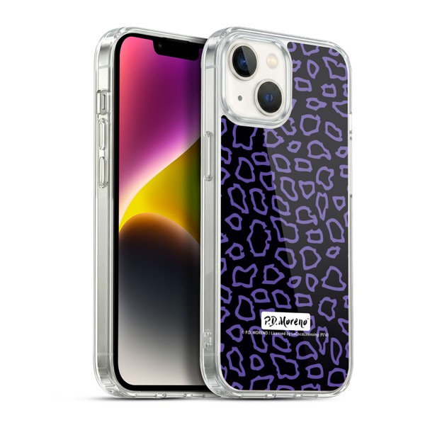 P.D. Moreno Patterns Black Purple Soft Gel Case for Apple iPhone 14