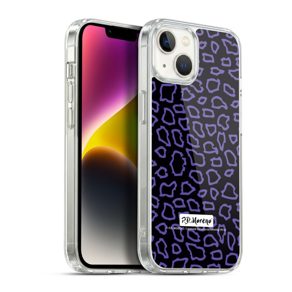 P.D. Moreno Patterns Black Purple Soft Gel Case for Apple iPhone 14 Plus & MagSafe
