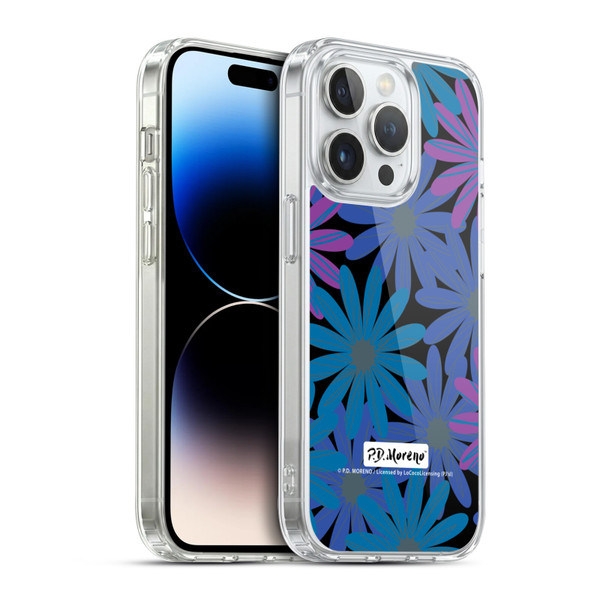 P.D. Moreno Patterns Midnight Daisies Soft Gel Case for Apple iPhone 14 Pro & MagSafe