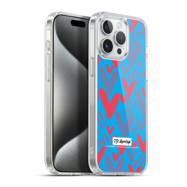 P.D. Moreno Patterns Hearts 2 Soft Gel Case for Apple iPhone 15 Pro Max & MagSafe