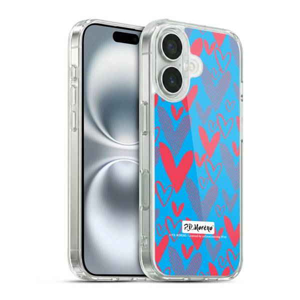P.D. Moreno Patterns Hearts 2 Soft Gel Case for Apple iPhone 16 & MagSafe