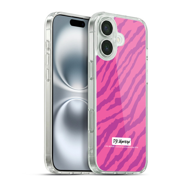 P.D. Moreno Patterns Pink Zebra Soft Gel Case for Apple iPhone 16 Plus & MagSafe