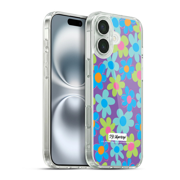 P.D. Moreno Patterns Purple Soft Gel Case for Apple iPhone 16 Plus & MagSafe